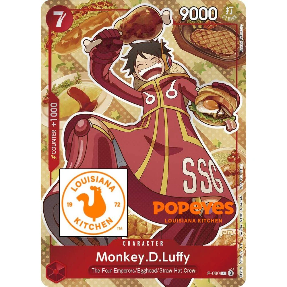 ONE PIECE Sammelkarten Monkey D. Luffy P-080 EN DIY Hochwertige Selbstgemachte Spiel-Anime-Karten Geschenkspielzeug