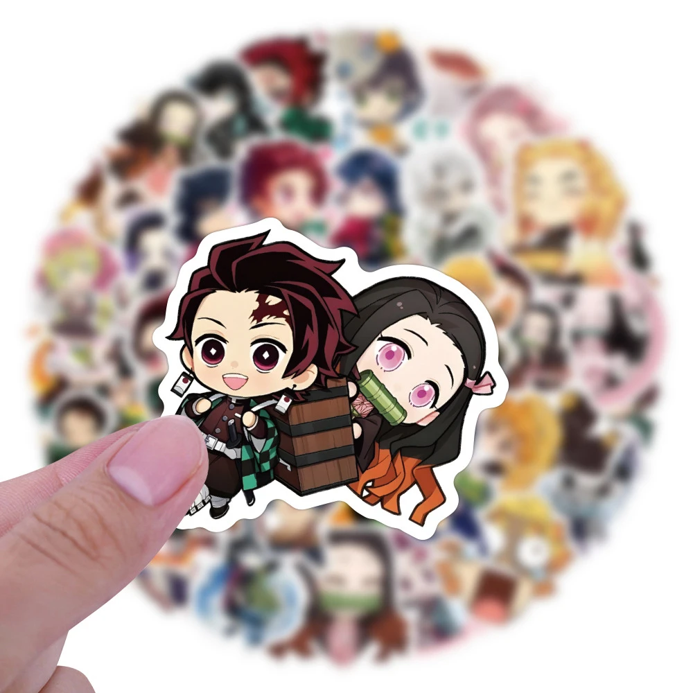 

10/30/50pcs Kawaii Demon Slayer Cartoon Stickers Cute Anime Character Decals Graffiti Luggage Guitar Suitcase Waterproof Sticker