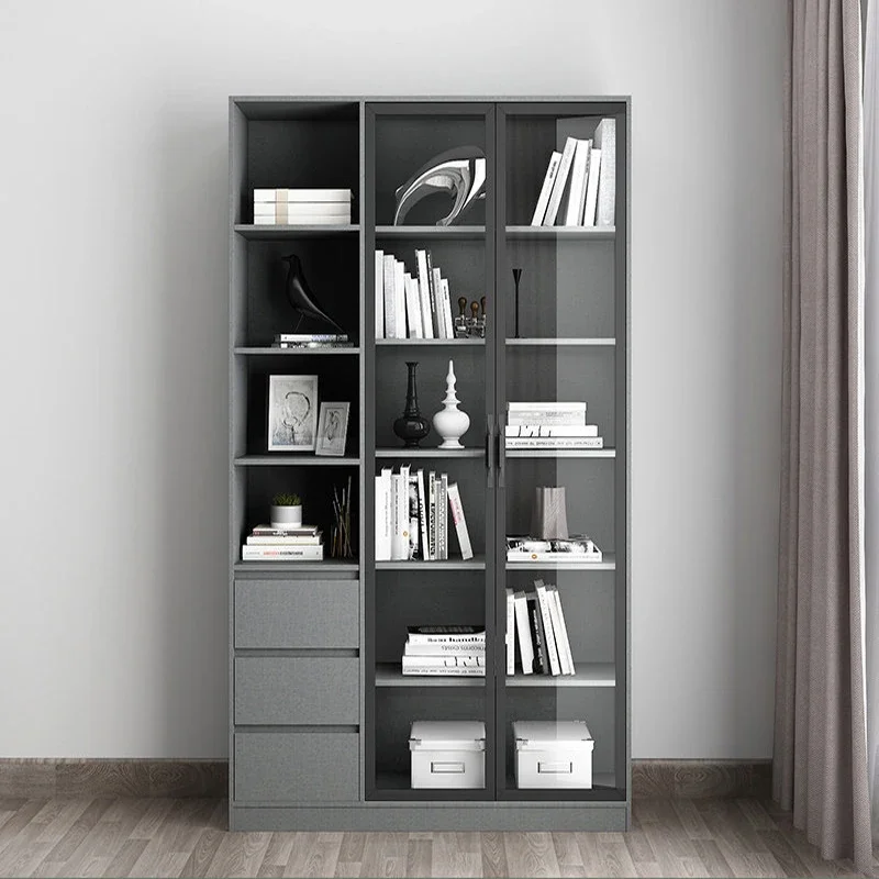 # Storage Corner Rack Child Kids Furniture Nordic Bookshelves Home Library Office Mofern Book Shelf Wooden Bookshelf With Doors#