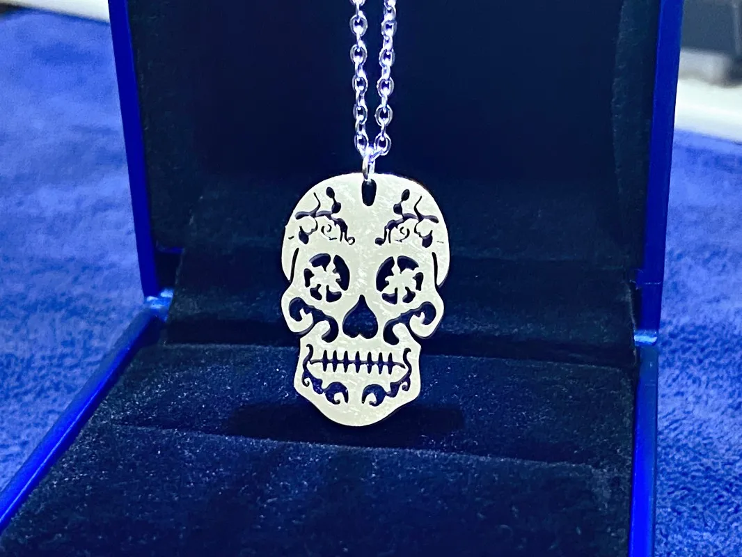 Horror Halloween Skull Pendant Charms Necklace For Men Stainless Steel Chain Necklace Choker Party Gifts Jewelry Accessories