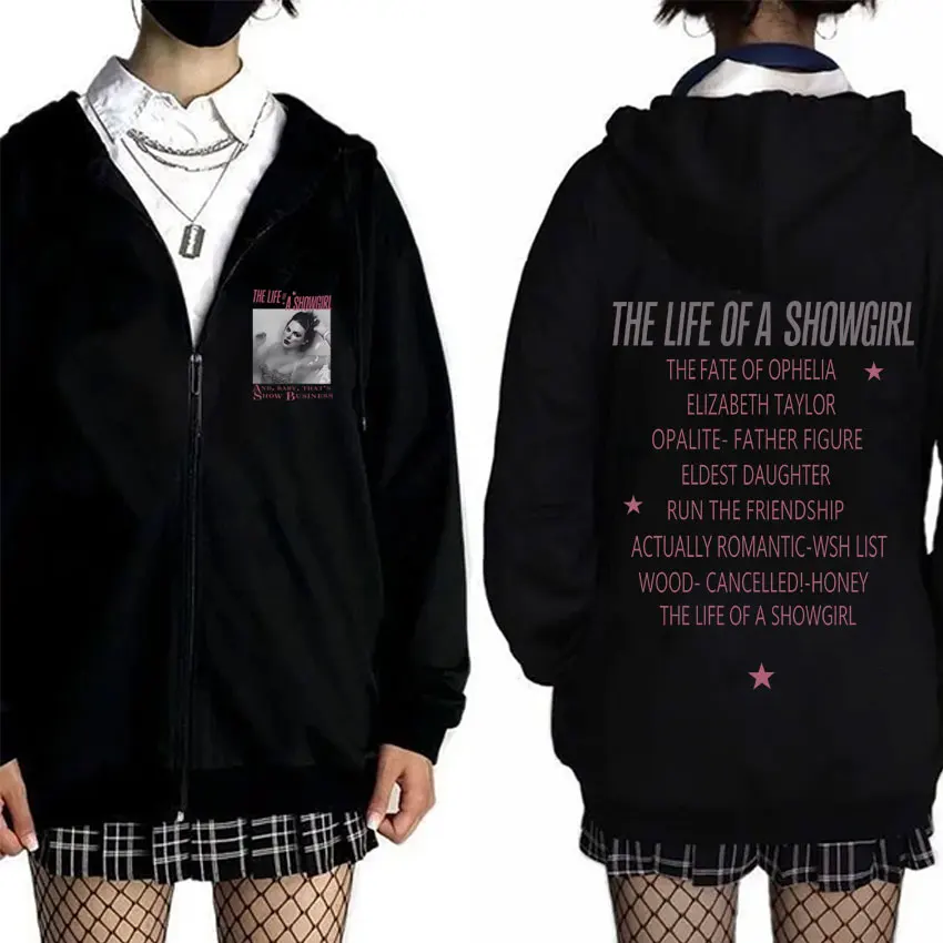 

The Life of A Showgirl Zipper Hoodie Men Women Fashion Casual Oversized Zip Up Jacket Coat Unisex Cotton Retro Zip Up Sweatshirt