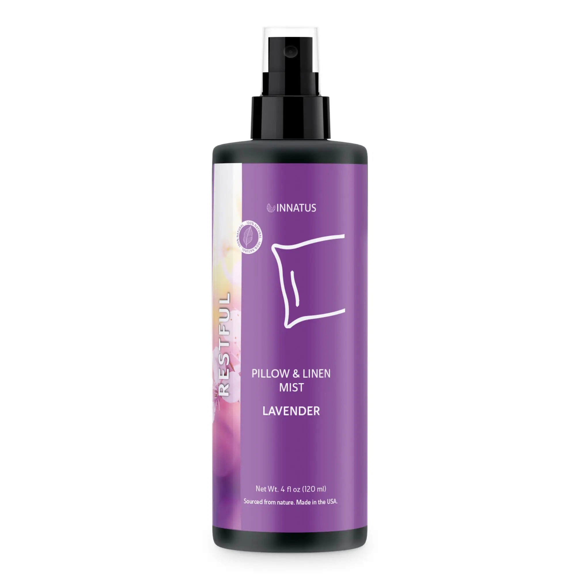 

All-Natural Restful Lavender Pillow & Linen Spray – 4oz Aromatherapy Mist with Lavender for Relaxation & Stress Relief – Water-Based, Chemical-Free – Made in the USA "