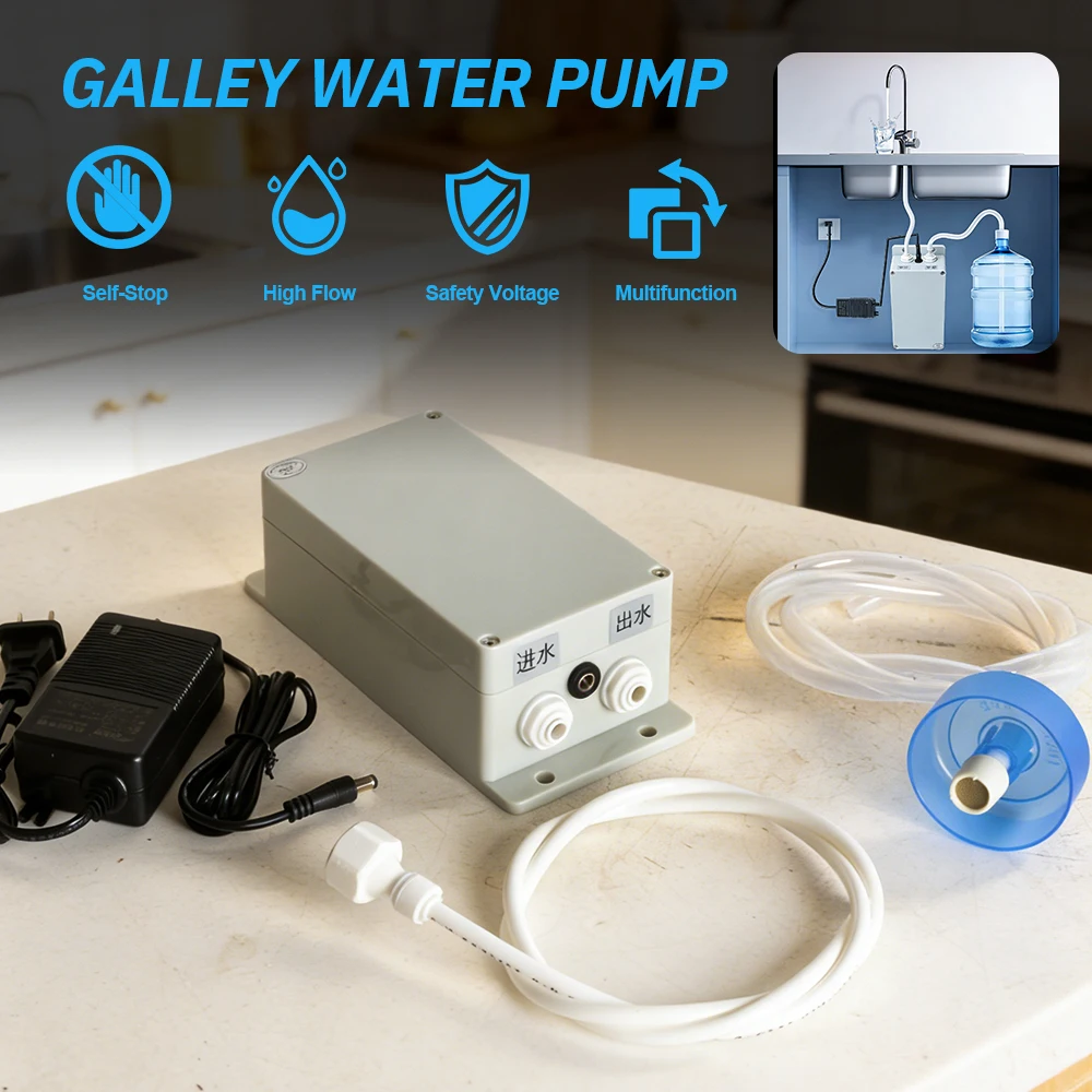 

12V Electric Water Pump Faucet Galley Automatic Water Suction Pump 1.5 L/ min Caravan Motorhome Boat Kitchen Water Pump