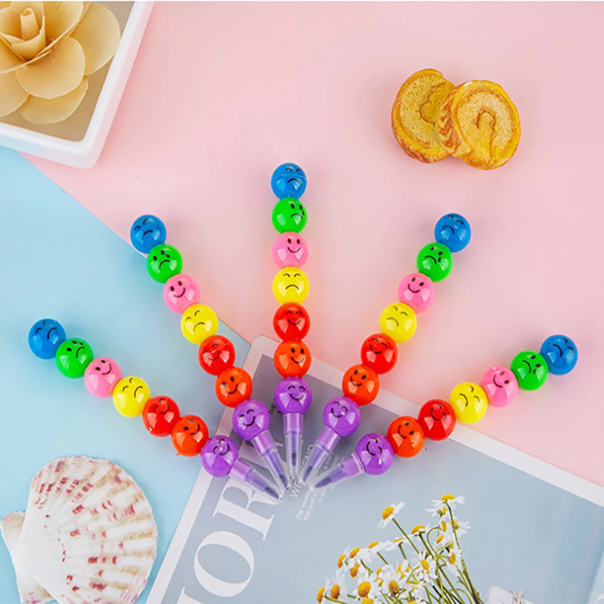 10Pcs Lollipop Building Block Crayon/Pencil Graffiti Pen for Children Birthday Party Favors Student Back To School Gifts