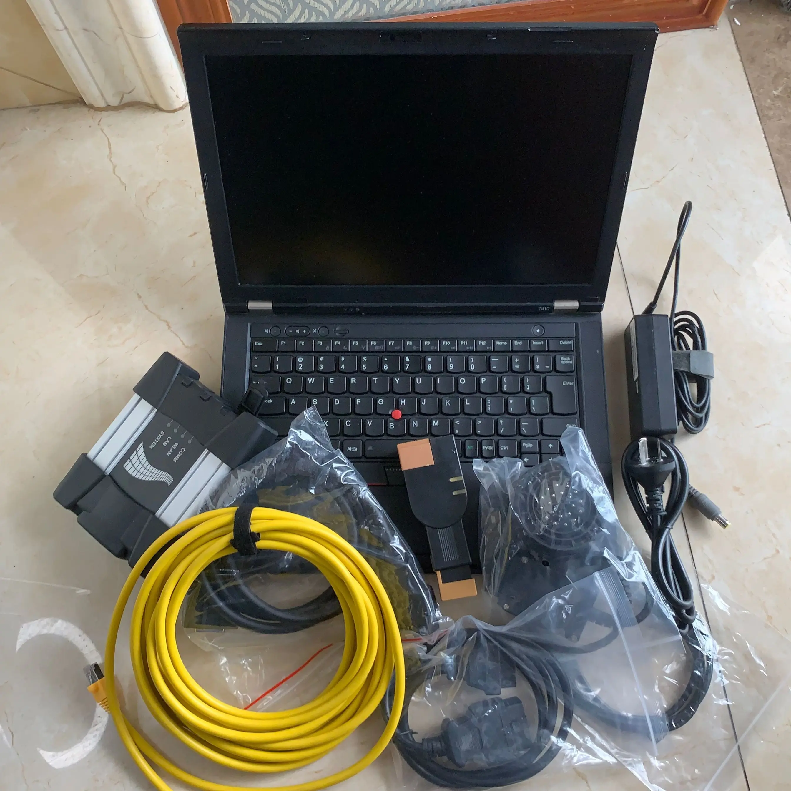 Wifi Icom generasi berikutnya A2 B C Unit alat diagnostik kesalahan kendaraan dengan 1TB perangkat lunak SSD Laptop terbaru T410 I5 4G