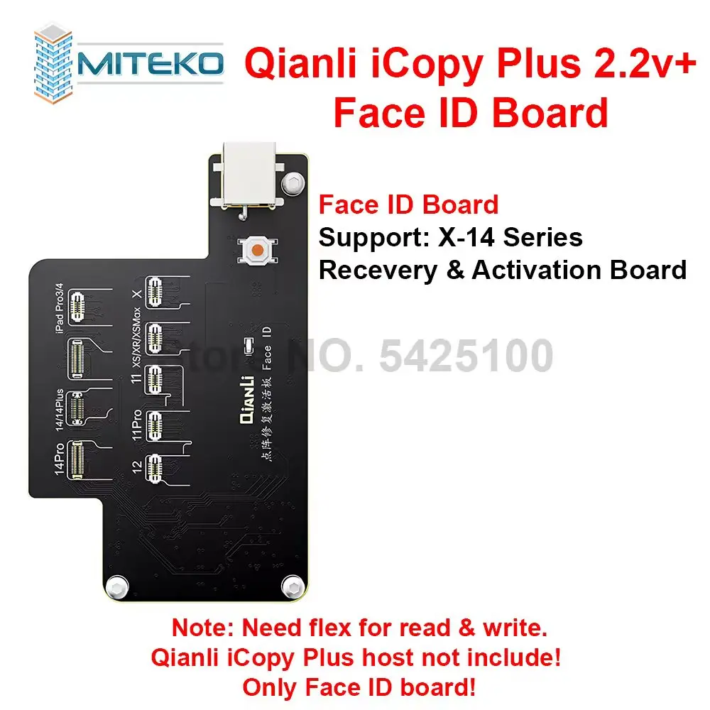 QIANLI iCopy Plus of Face ID Adaptor & Flex For X-14 PM Series Dot Matrix Recovery Activation Board Disassembly Reparing Tools