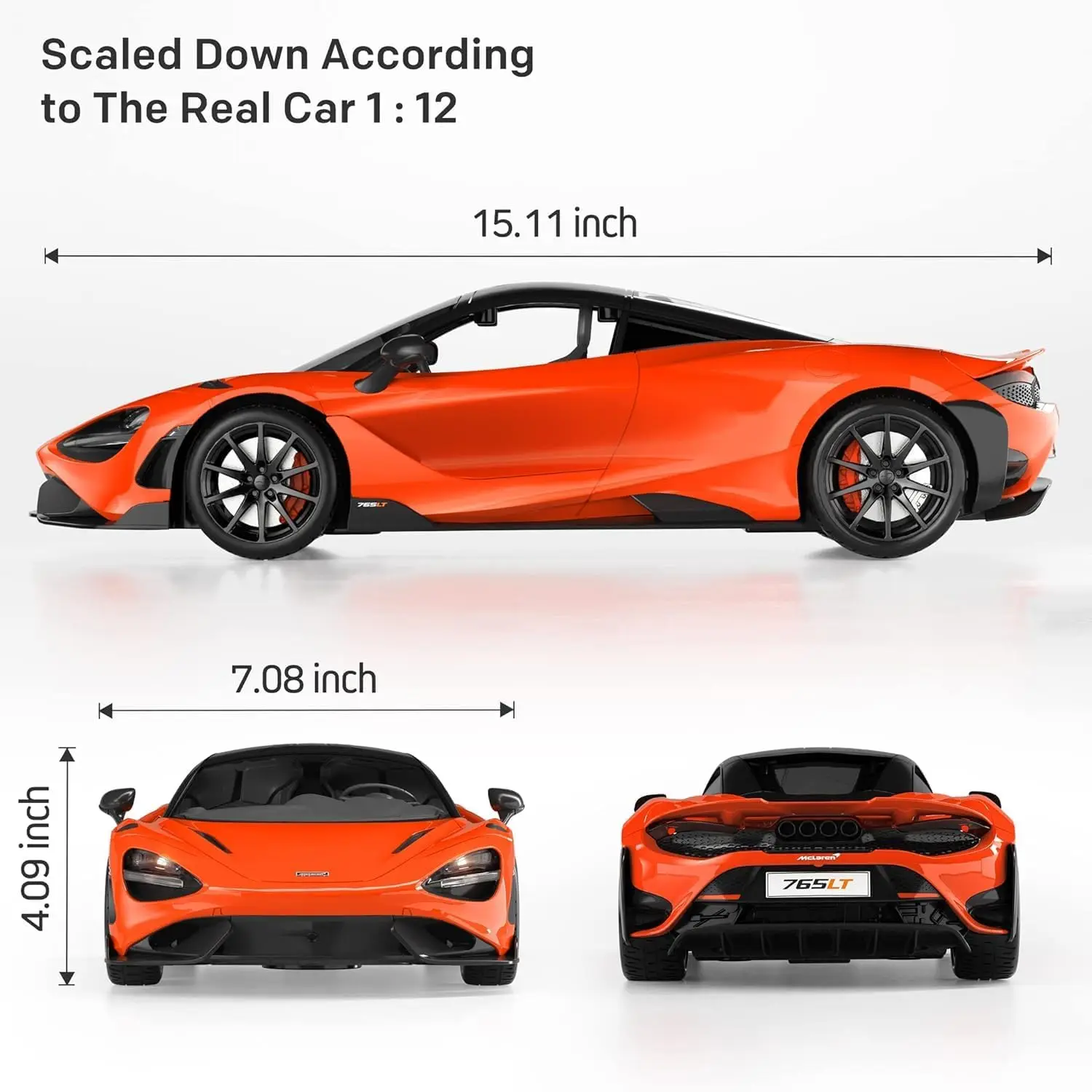 MIEBELY Remote Control Car, McLaren Rc Cars Officially Licensed 1/12 Scale 2 X 7.4V 900mAh Toy Car with 12km/h Fast Model Car He