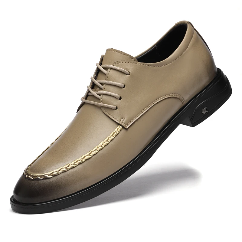 

2025 for Men Stylish Business Shoes Men's Genuine Leather Casual Oxford Shoes All-match Men's Coiffeur Shoe Lace-Up Male Shoes