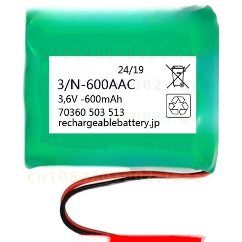 1PCS FOR WASOTA 3-N-600AAC 3.6V 600mAh Motherboard Backup Battery Model 70360 503 513 With Original Plug