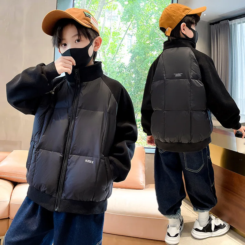 Boys' cotton jacket, school uniform artifact, inner set, medium and large, children's down cotton jacket, children's student cot