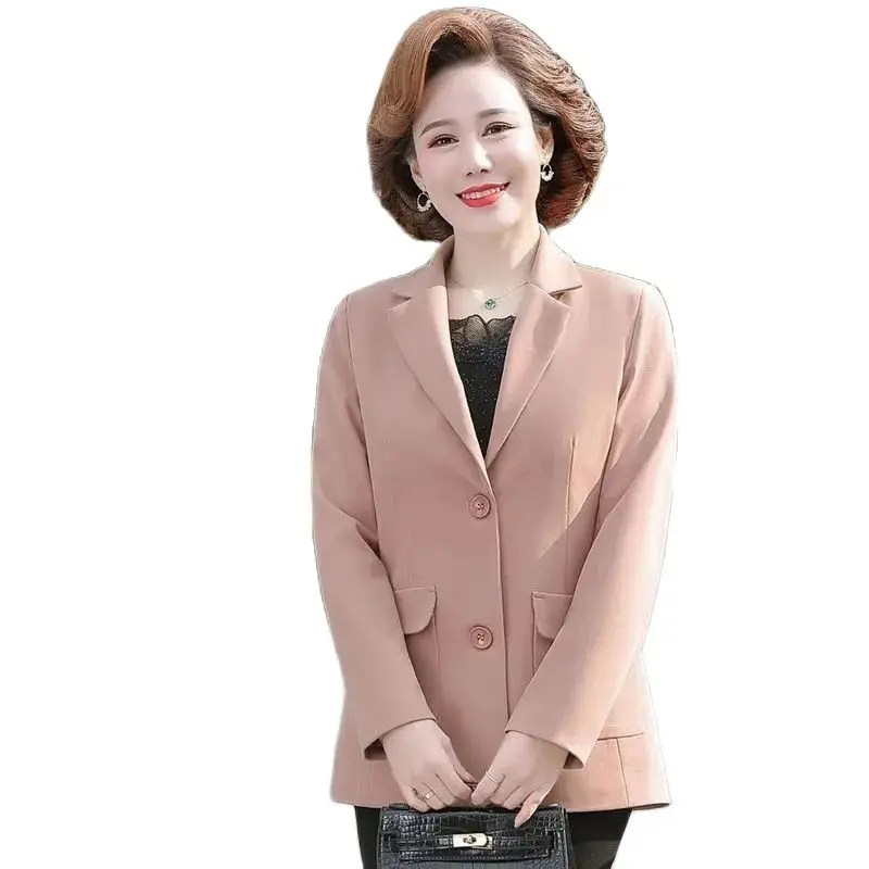 

Suit Jacket Female Spring And Autumn Middle-aged Mother Western Style Self-cultivation High-end Fashion Temperament Suit Tide5XL