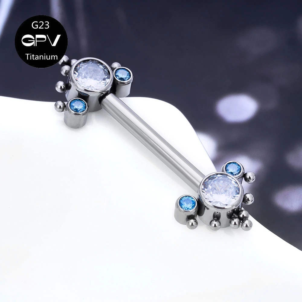 Titanium Nipple Stud G23 One End Fixed And The Other End Inserted With A Pin 14G Punk Female Sexy Piercing Jewelry Nipple Stud