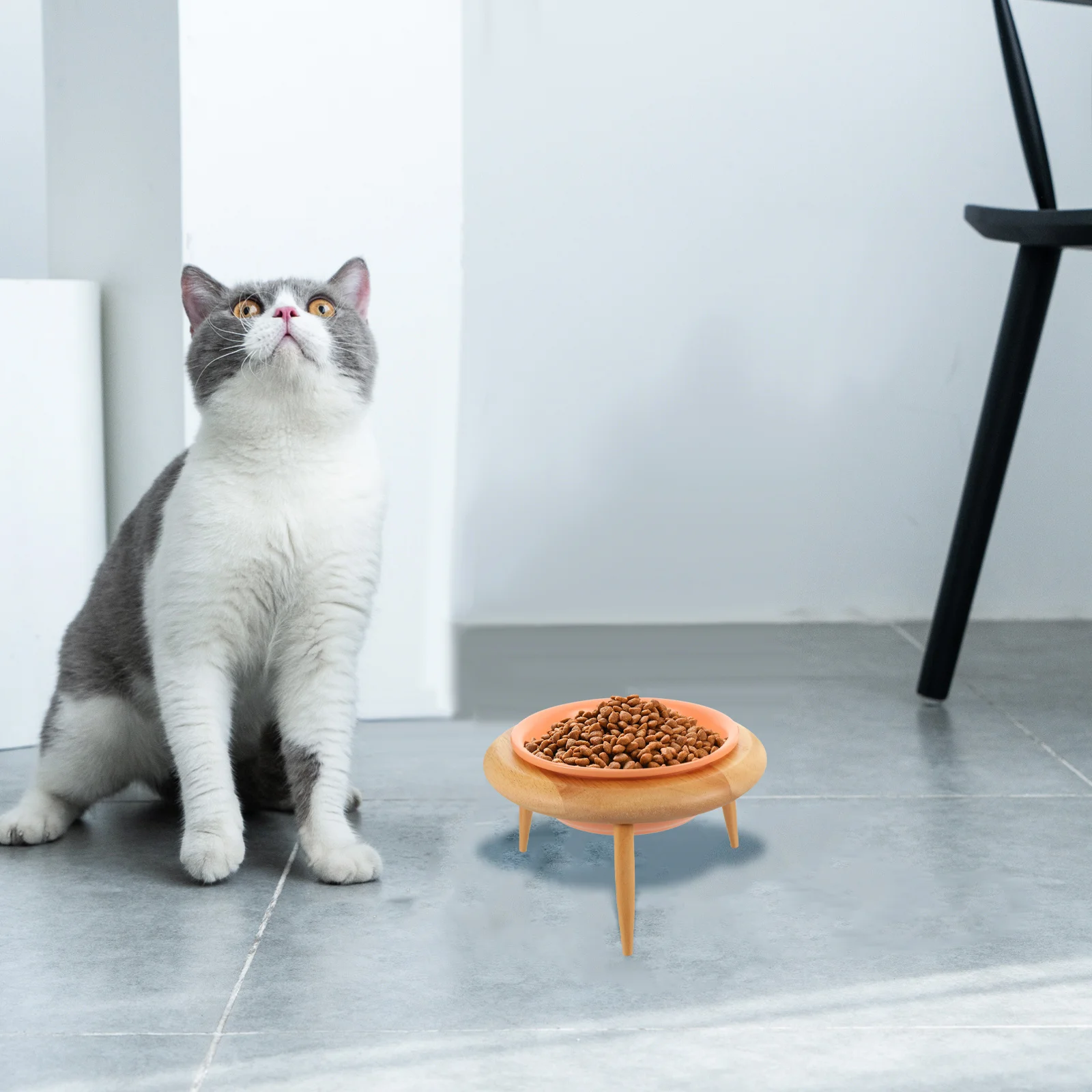 

1 Set Cat Food Elevated Ceramic Feeding Bowl For Cats Small Dogs Dual Purpose Eating Station Pet Neck Protection Bowl Pet Supply