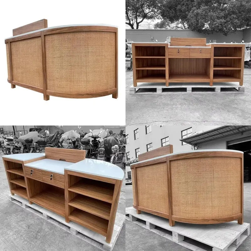 for Cash Register Wood Material Hotel Supermarket Counter