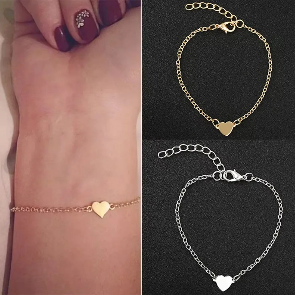 FSUNION 2025 New Charming Heart Bangles for Women Girls Gold Color Metal Bracelets Statement Fashion Jewelry Gifts