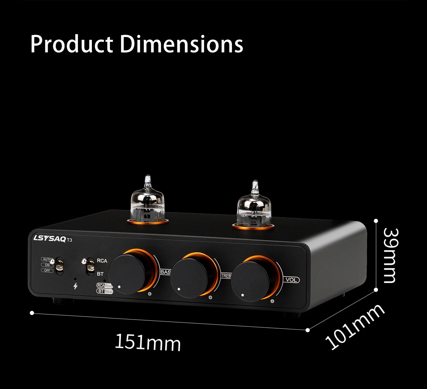 LSYSAQ T3 Vakuumröhren-Vorverstärker Bluetooth 5.4 6J1 Röhren-HiFi-Stereo mit Klangregelung LDAC APTX‑HD Audioeingang für Heimverstärker – Detail 19