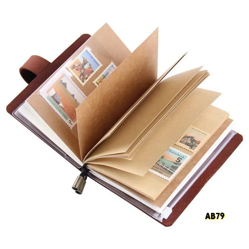 2X 手作りトラベラーズノート、レザートラベルジャーナルノートブック、男性&女性用、5.2 X 4インチ - レッドワイン