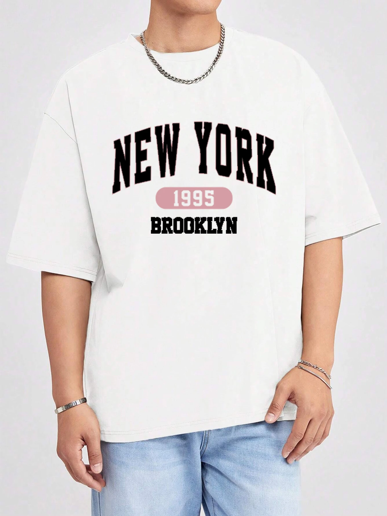 

Мужская футболка с принтом New York Brooklyn 1963, универсальные футболки большого размера, хлопковая повседневная летняя уличная одежда с круглым вырезом, мягкая одежда