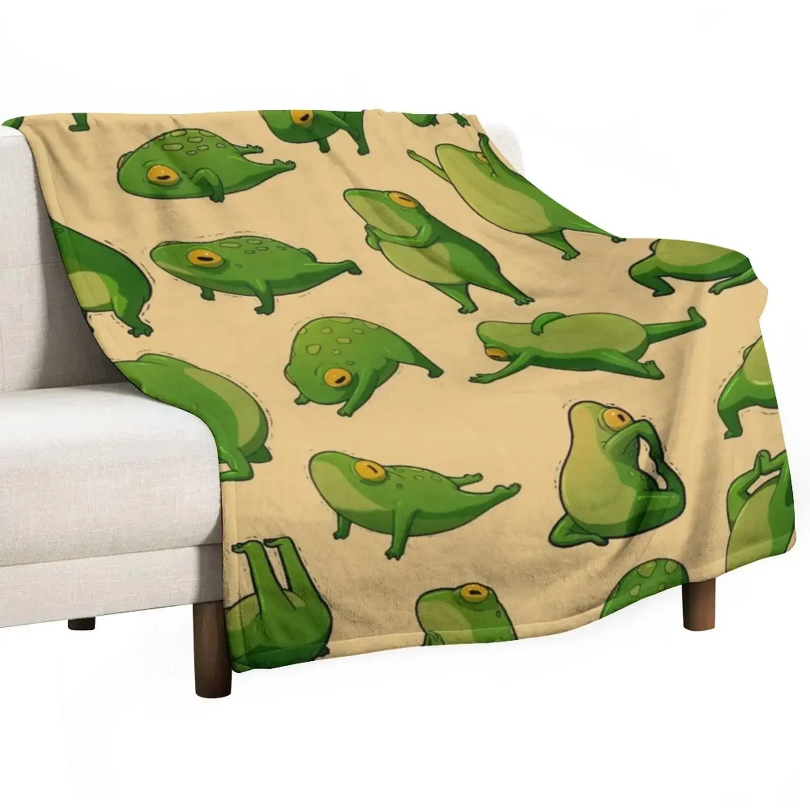 

Yoga Frogs Poster With Text Throw Blanket Decoratives Kid'S Blankets