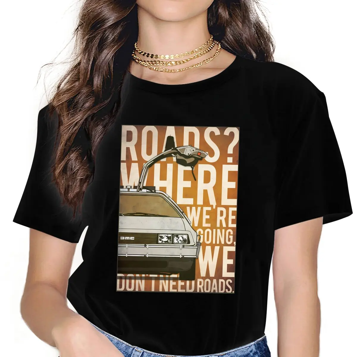

Movie Back To The Future Classic Essenbtial T Shirt Harajuku Fashion Women's Polyester Tshirt O-Neck
