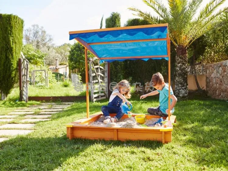 Export children's outdoor with sunshade, awning, sand pit, sandbox, cedar sun protection, kindergarten, sand and water toys