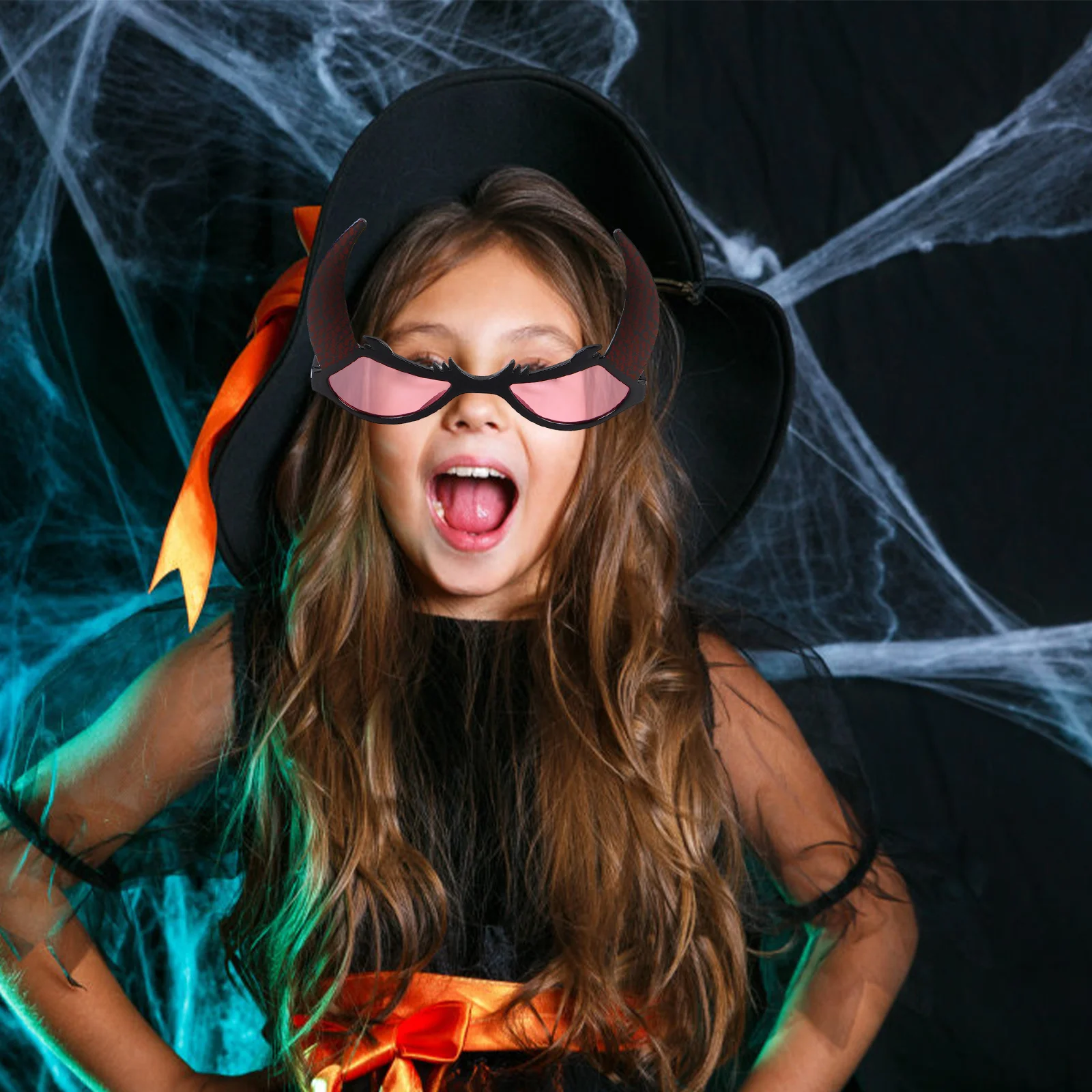 

Skull Ghost Glasses Halloween Themed Spooky Eyewear For Party Festival Decor Photo Booth Props Horn Design Costume