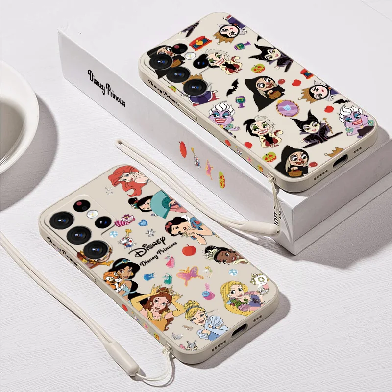 Disney Princess Villains Liquid Left Rope Phone Case For Samsung S10 S20 S21 S22 S23 S24 Plus Lite Ultra FE Cover Silicone Soft - náhled 2