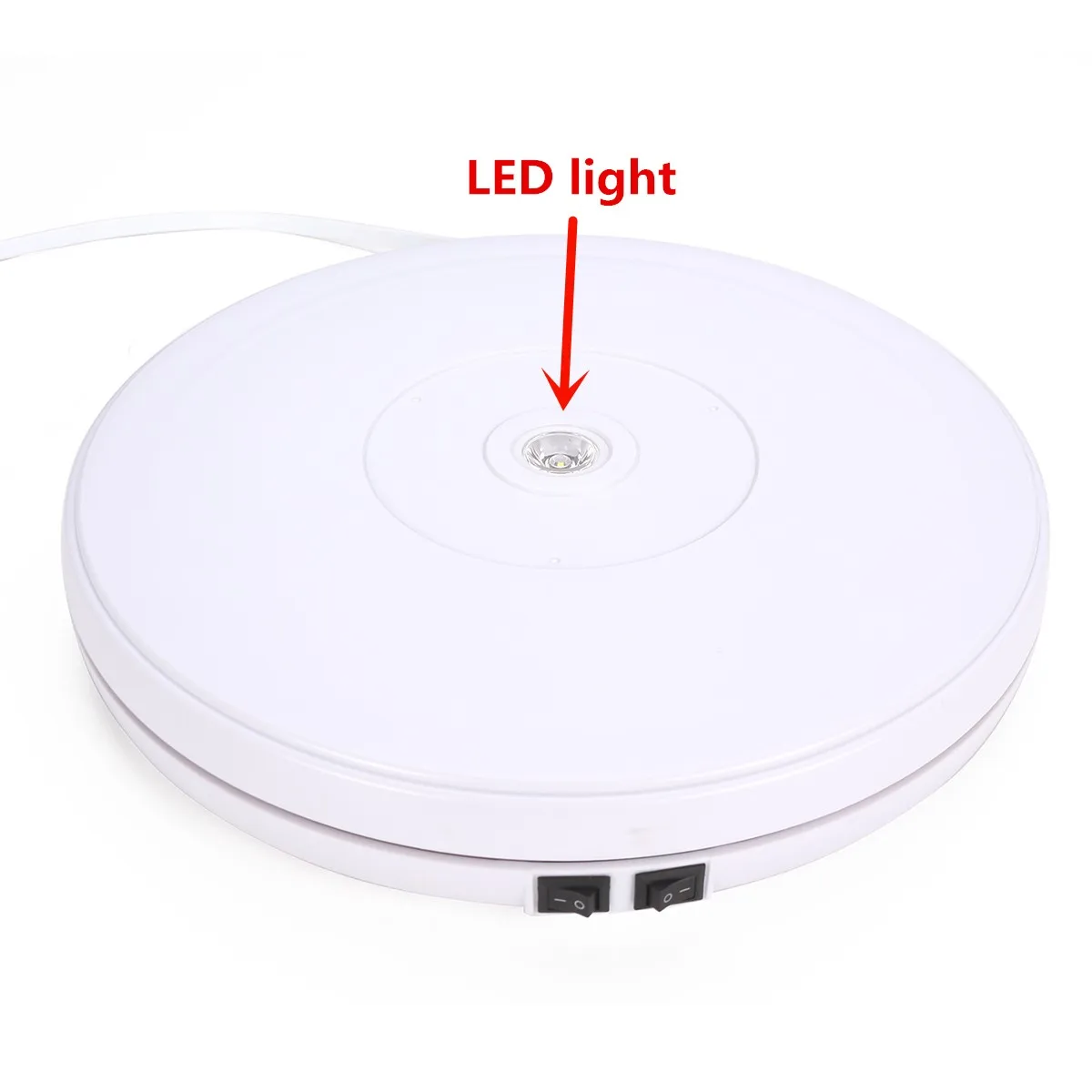 LED Electric Rotating Turntable Rotating Display Stand for Photography Jewelry Watch Digital Product