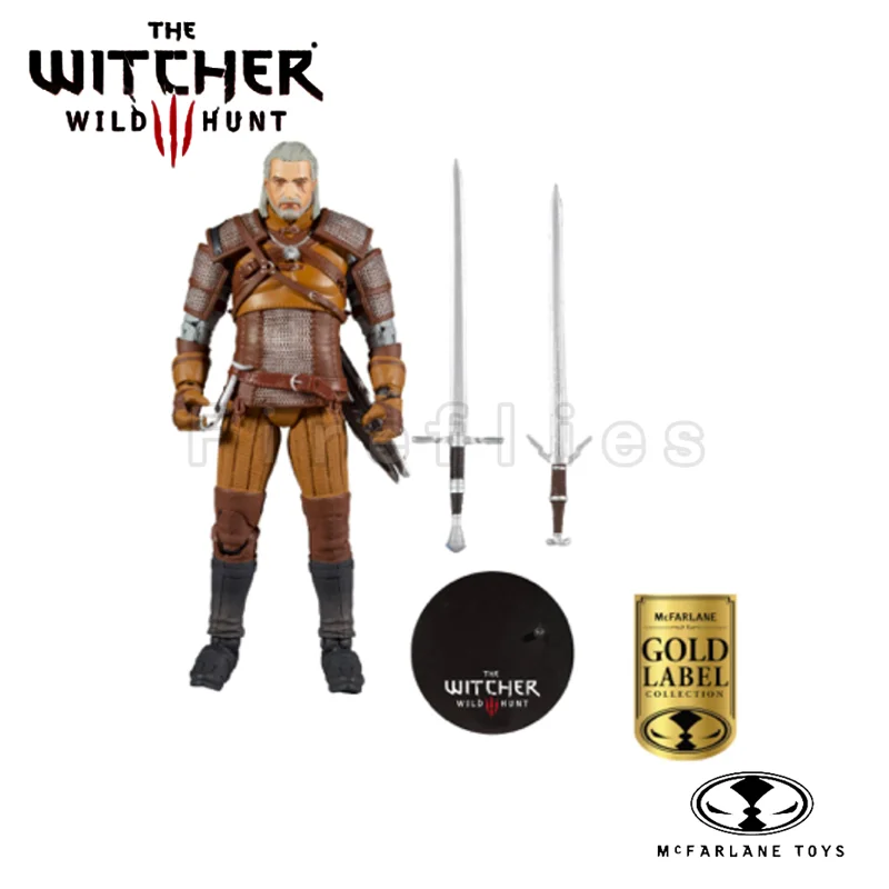 7inches McFARLANE Action Figure Gold Label Series Wild Hunt Geralt Of Rivia Anime Model For Gift Free Shipping