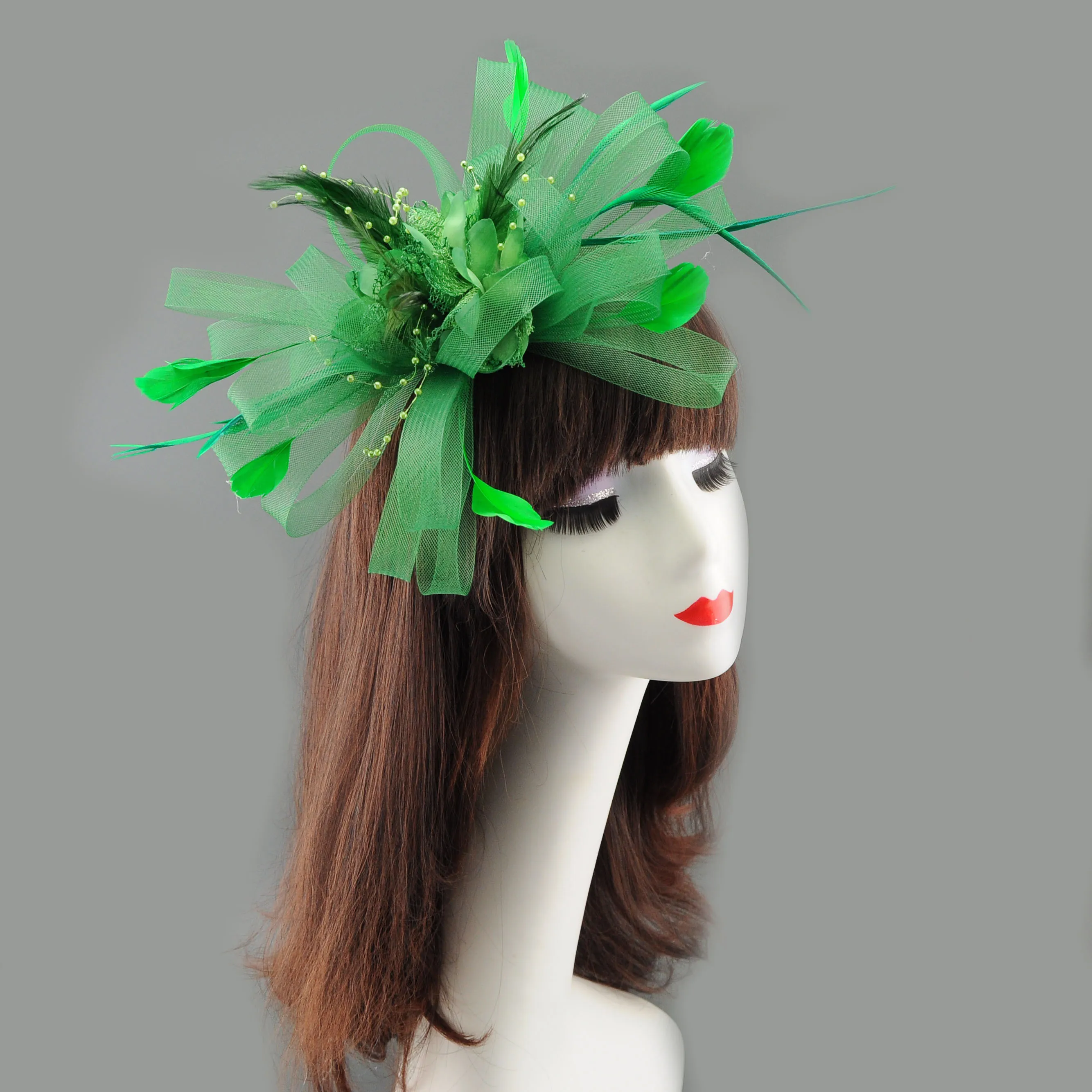 Fascinators Hat Lady Tea Party Headband Flower Cocktail Mesh Feather Hairpin Kentucky Derby Hat Wedding image 3