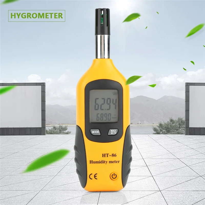 

A93E-Portable Digital Thermometer Hygrometer Wet Bulb/Dew Point Temperature Meter LCD Screen Humidometer With Backlight