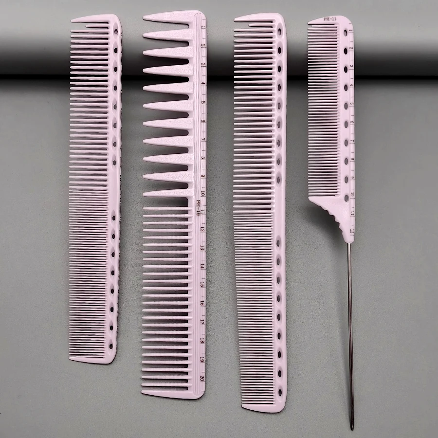 4-teiliges Set Graduierte Kämme, Kämme mit Messleisten, zum Präzisen Schneiden von Haaren, ein unverzichtbares Haarschneidekamm-Set für Friseure und ein Haarstyling-Kamm-Set für den Heimgebrauch – Detail 2
