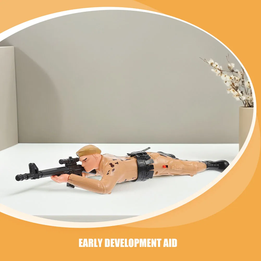 2Pcs Interactive Electric Crawling Soldier Figures for Kids Army Action Figures Early Learning Motor Skill Aid