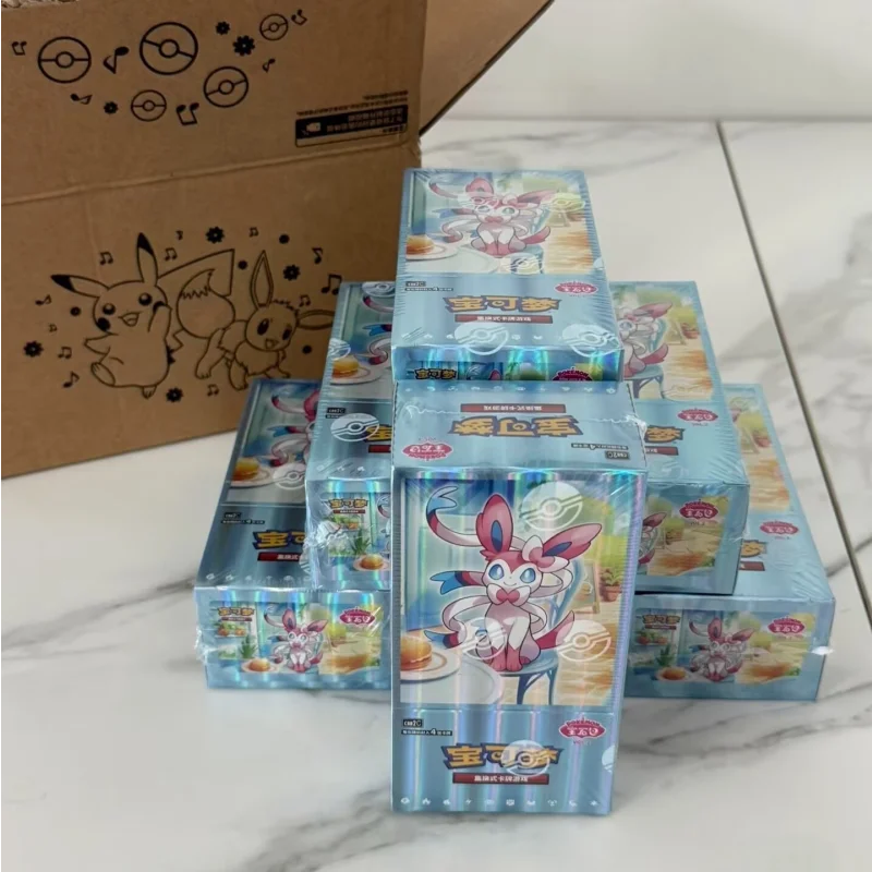 Quente 100% cartões originais pacote de gem vol.1 vol.2 chinês tcg eevee álbum scarlet e violeta negociação ptcg saco caixa cartão presente aniversário