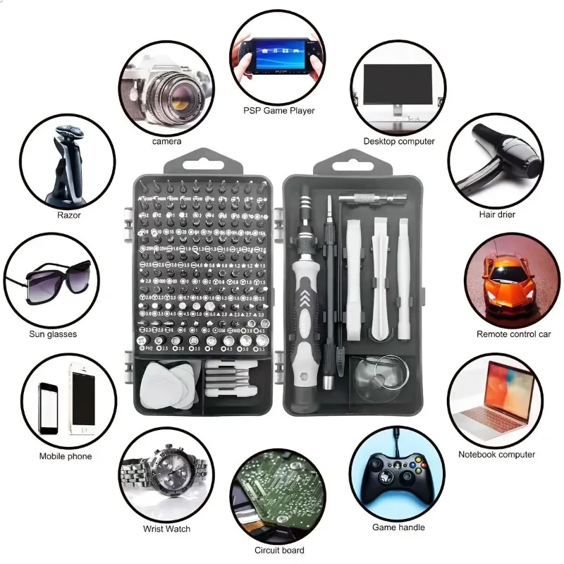 115-in-1 Multi-Functional Screwdriver Set – Strong Magnetic High Hardness Tool Kit with Special-Shaped Screwdrivers, Complete Di