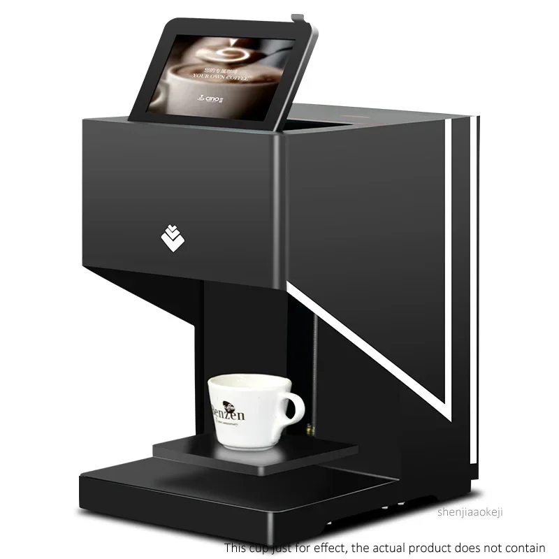 Coffee pull flower machine automatic touch color screen coffee shop milk-tea drink printing flower machine pattern machine 220v