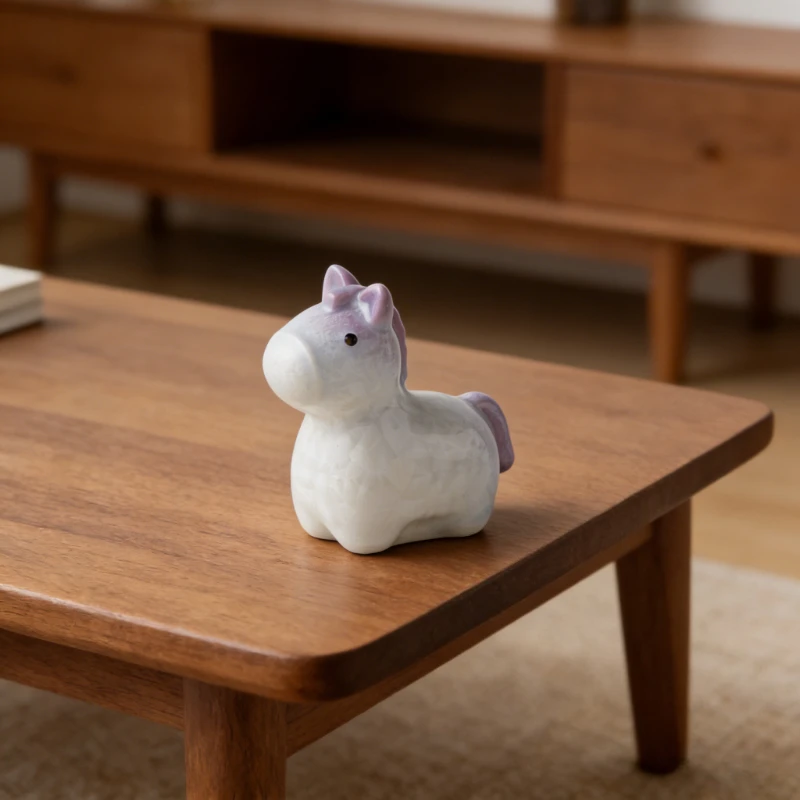 Kiln Change Crystalline Glaze Cute Horse Ornament Ceramic Creative Tea Table Decoration Tea Pet Figurine Practical Tea Accessory