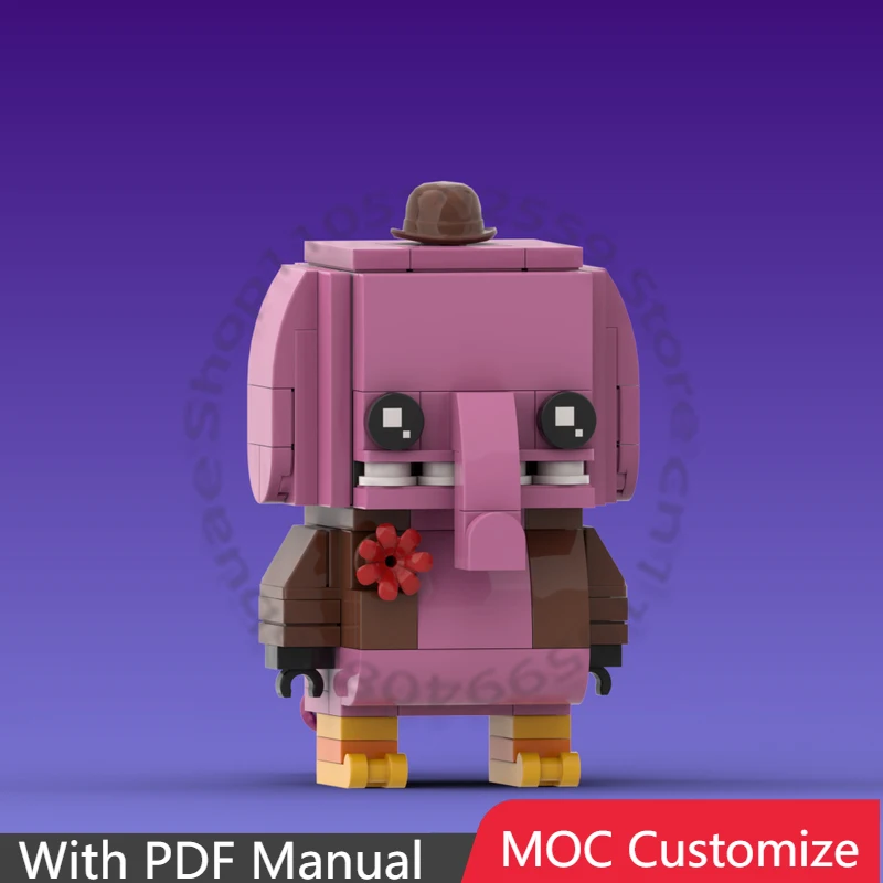 

Набор из 131 детали: популярная серия игровых персонажей Бинг Бонг (Inside Out) Brickheadz MOC, модульный конструктор DIY, игрушка для мальчиков, подарок на день рождения