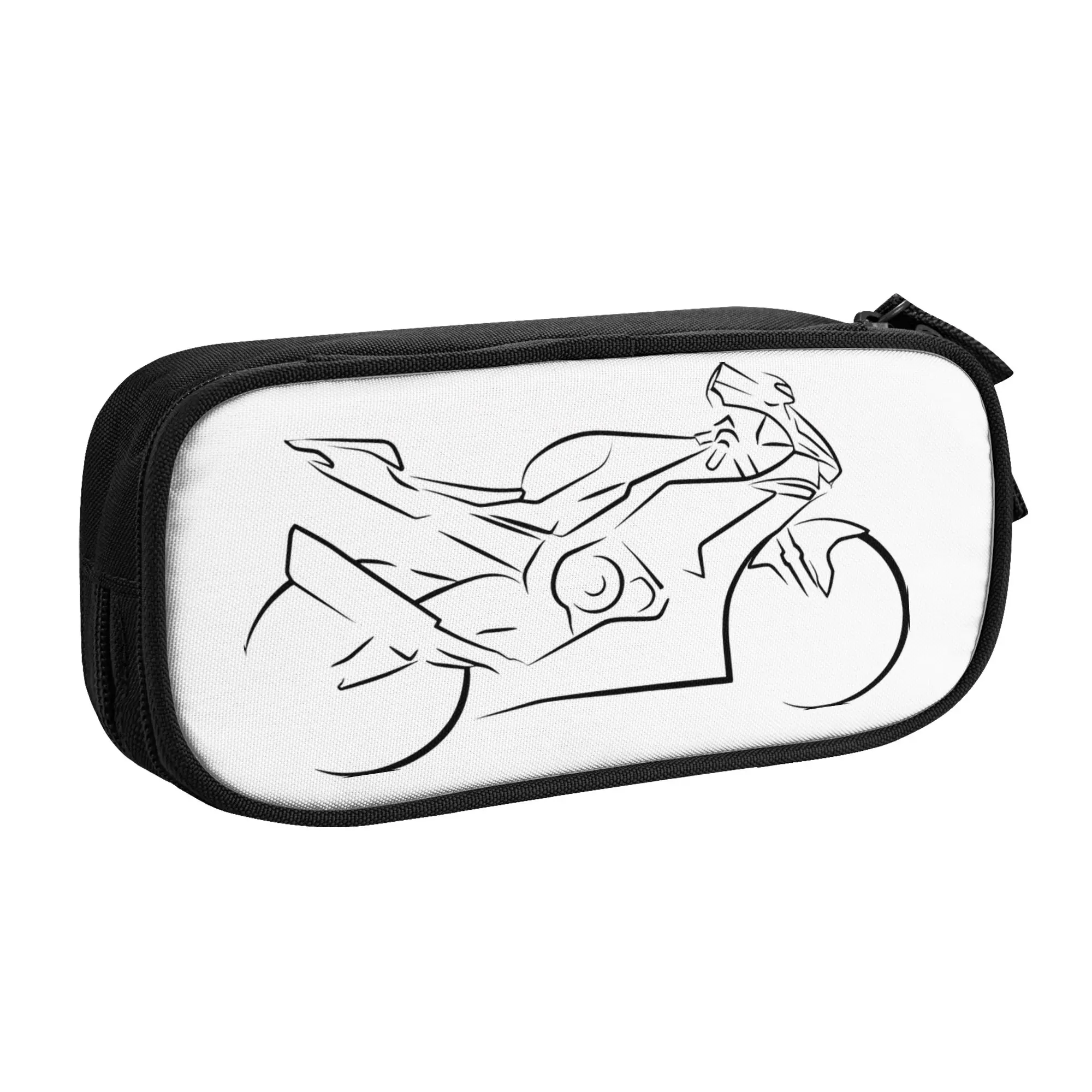 1 piece Lightweight Supersport Modern Racing Pencil Case Teen Pen Bag Motorcycle Line Art School Pencil Pouch