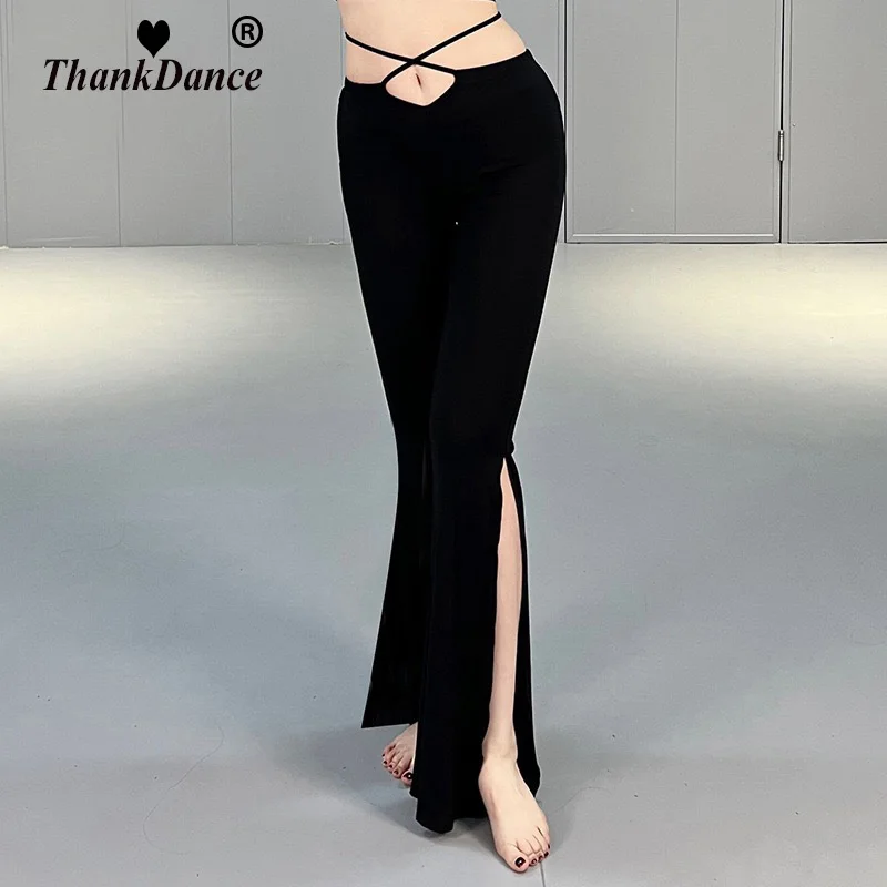 Gonna modale di danza del ventre per adulti Spacchi laterali Costume Donne sexy Danza del ventre orientale Abiti da pratica femminile Pantaloni di danza del ventre