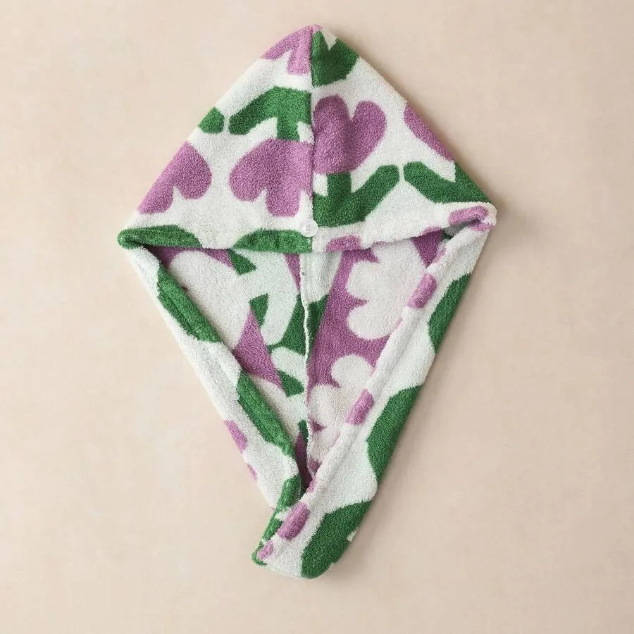 

Double-Sided Terry-Dyed Absorbent Hair Drying Cap Pure Cotton Long-Staple Cotton Air-Drying Hair Towel