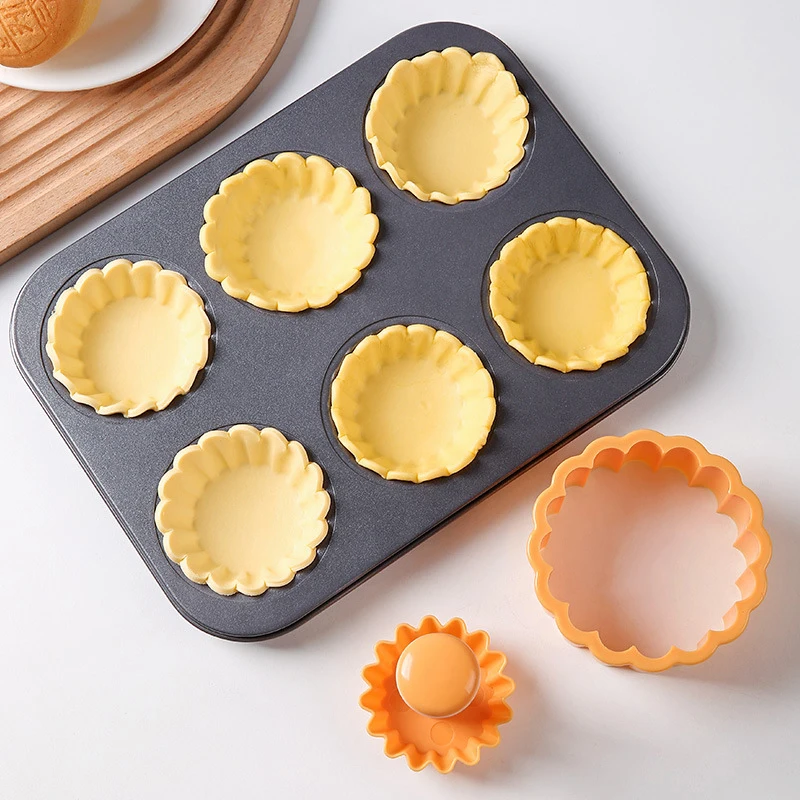 Tart Shells Mold Set Pastry Tamper Plastic Mini Tart Tamper Round Tartlet Tarts Shell Maker Baking Tools