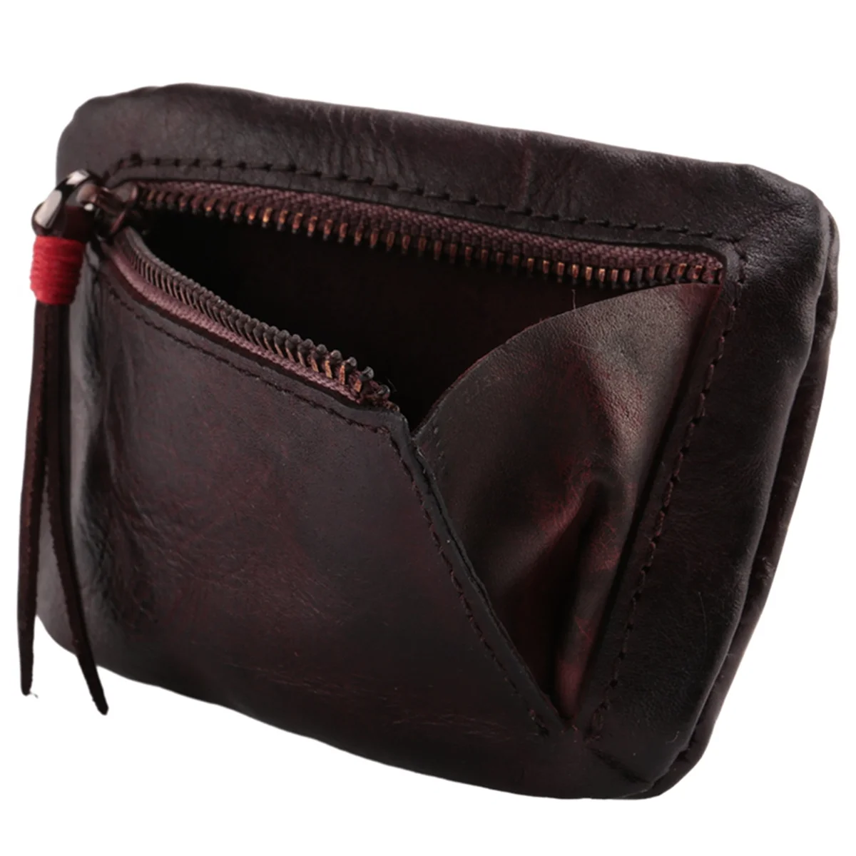 ABQR Vintage hommes en cuir véritable Mini porte-monnaie porte-carte portefeuille pochette mâle courte fermeture éclair petit sac de monnaie