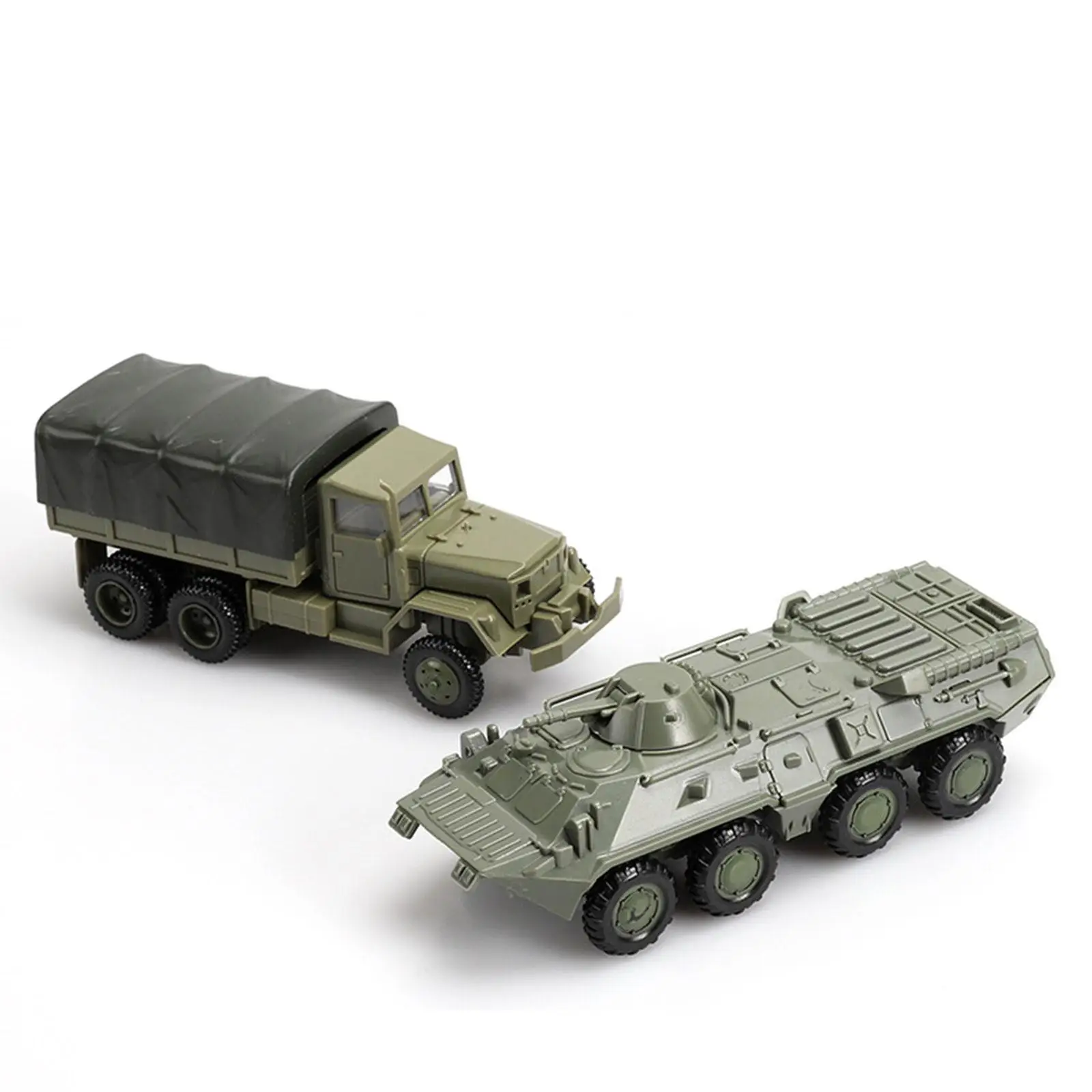 

2x 1/72 Assembly Model Toy Car Vehicle Model Toys Realistic Wheeled Armored Vehicle for Game Outdoor Role Play Activity Indoor