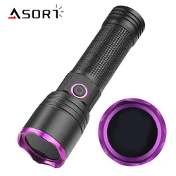 365nm UV Flashlight Type C Rechargeable Filtered LED Ultraviolet Detection Torch Pet Pee Urine, Rocks Gem Money Detector