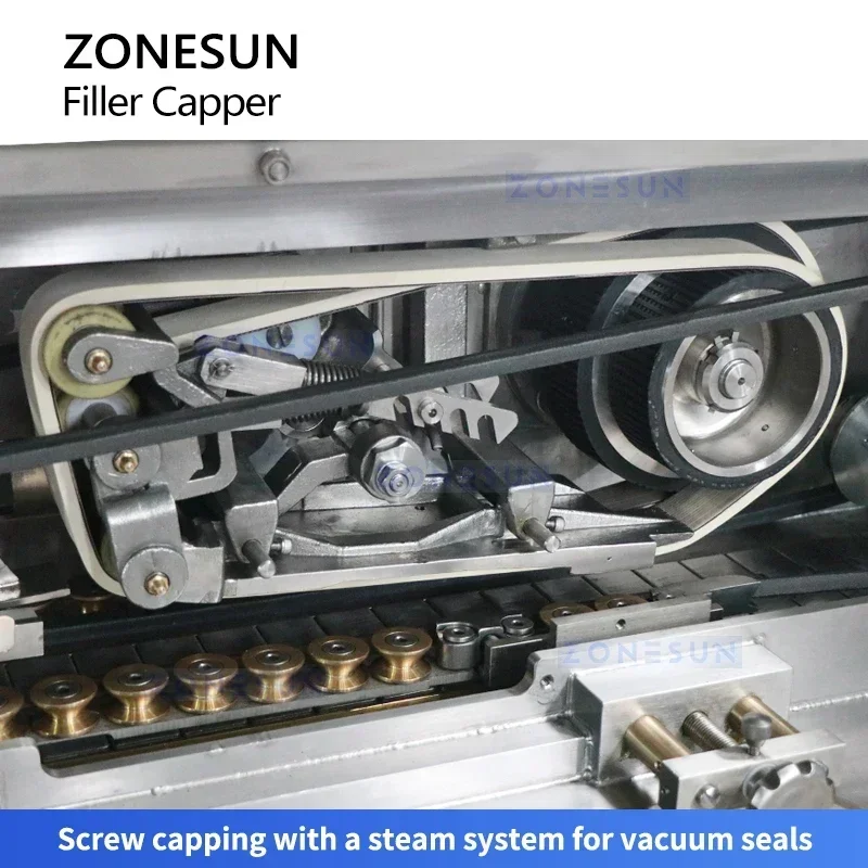 ZONESUN ピストンフィラースチーム真空キャッパーガラス瓶充填およびシール機フードセーバー真空シーラー ZS-FAL180B10