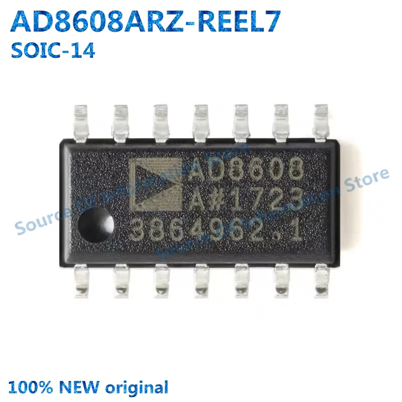 5Pcs, AD8608ARZ-REEL7 SOIC-14 Precision CMOS Rail-to-Rail Operational Amplifier Chip