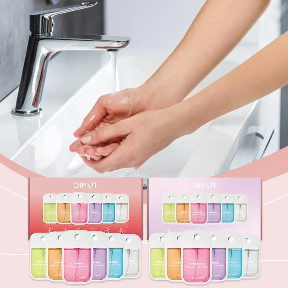 New 45ml 6 Color Portable Refillable Hand Sanitizer Alcohol Bottles Mini Card Spray Bottle Travel Sub-bottling Cosmetics Press