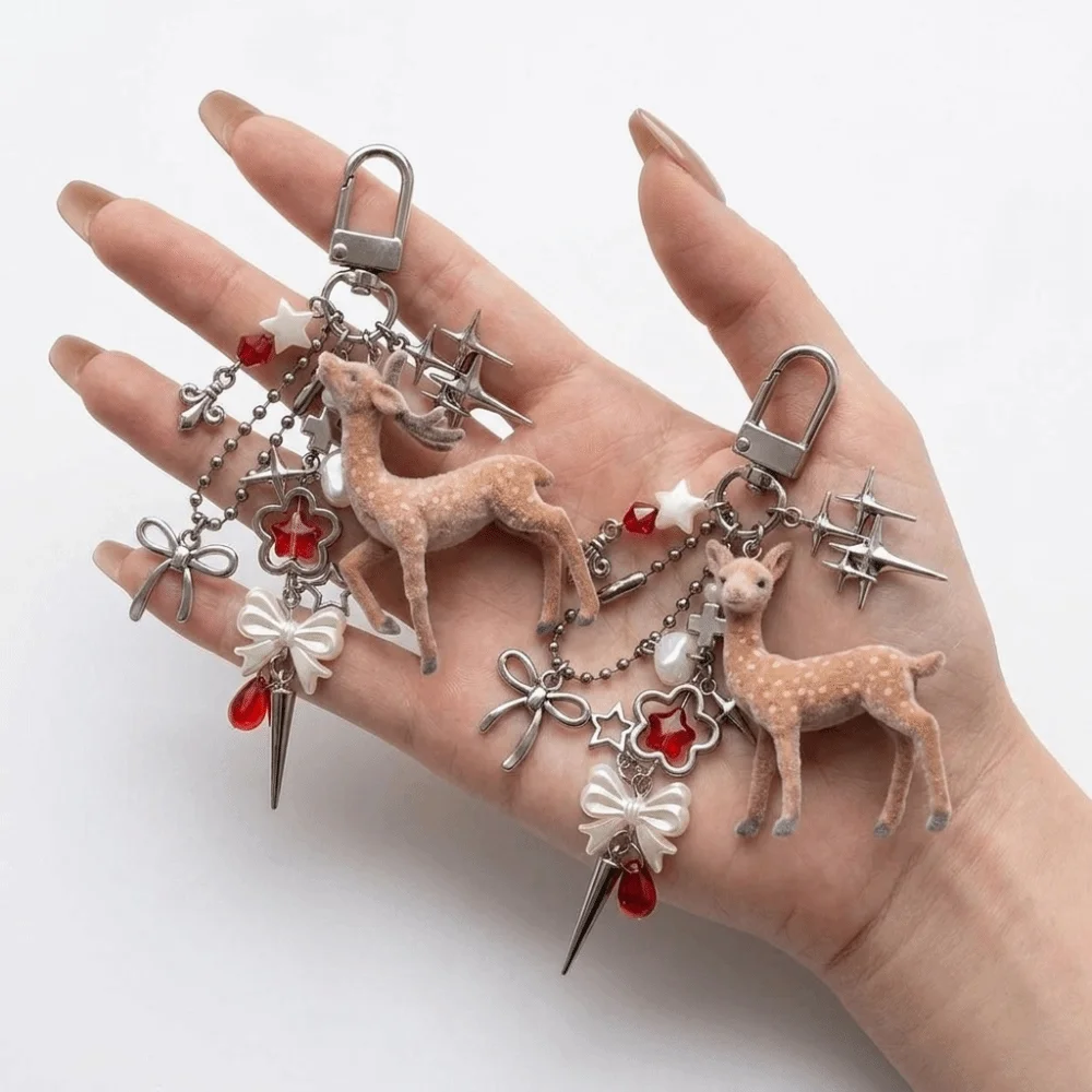 Versatile Portable Christmas Elk Handmade 3D Phone Charms Korean Style Bag Pendant Christmas Gift