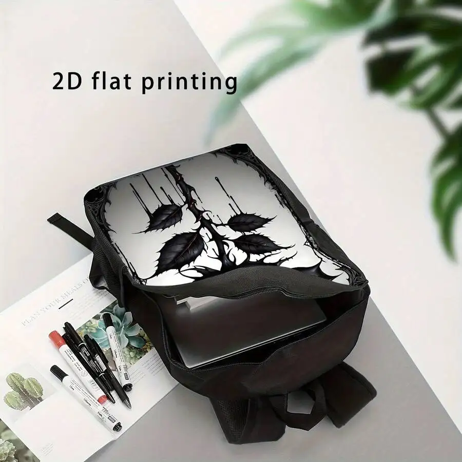 Fashion Unisex Backpack With 2D Flat Print Design For Travel School Shopping